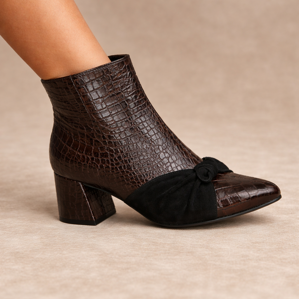 BOTIN PIANA CHOCOLATE CINTA NEGRA