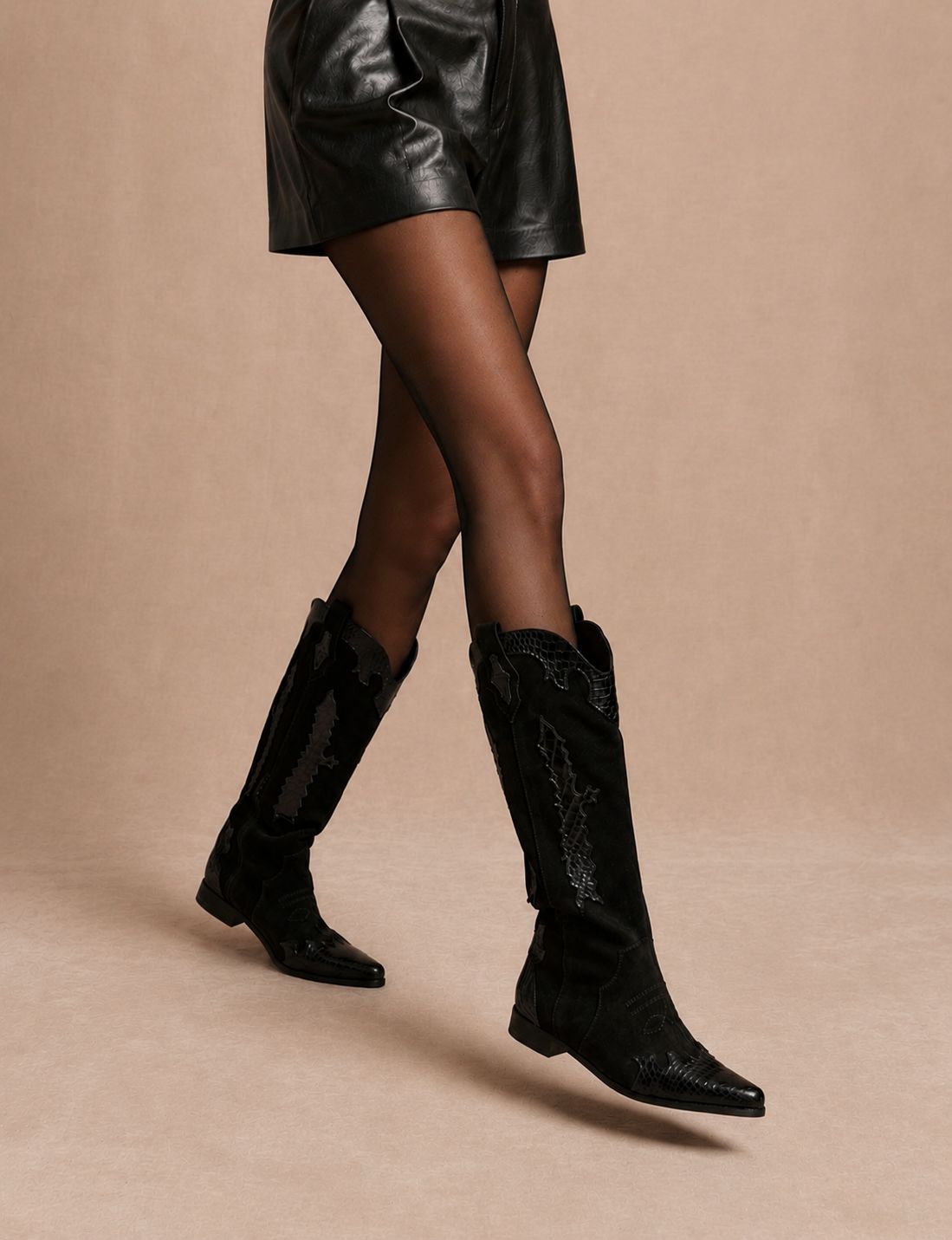 BOTA TEXANA LARGA NEGRA