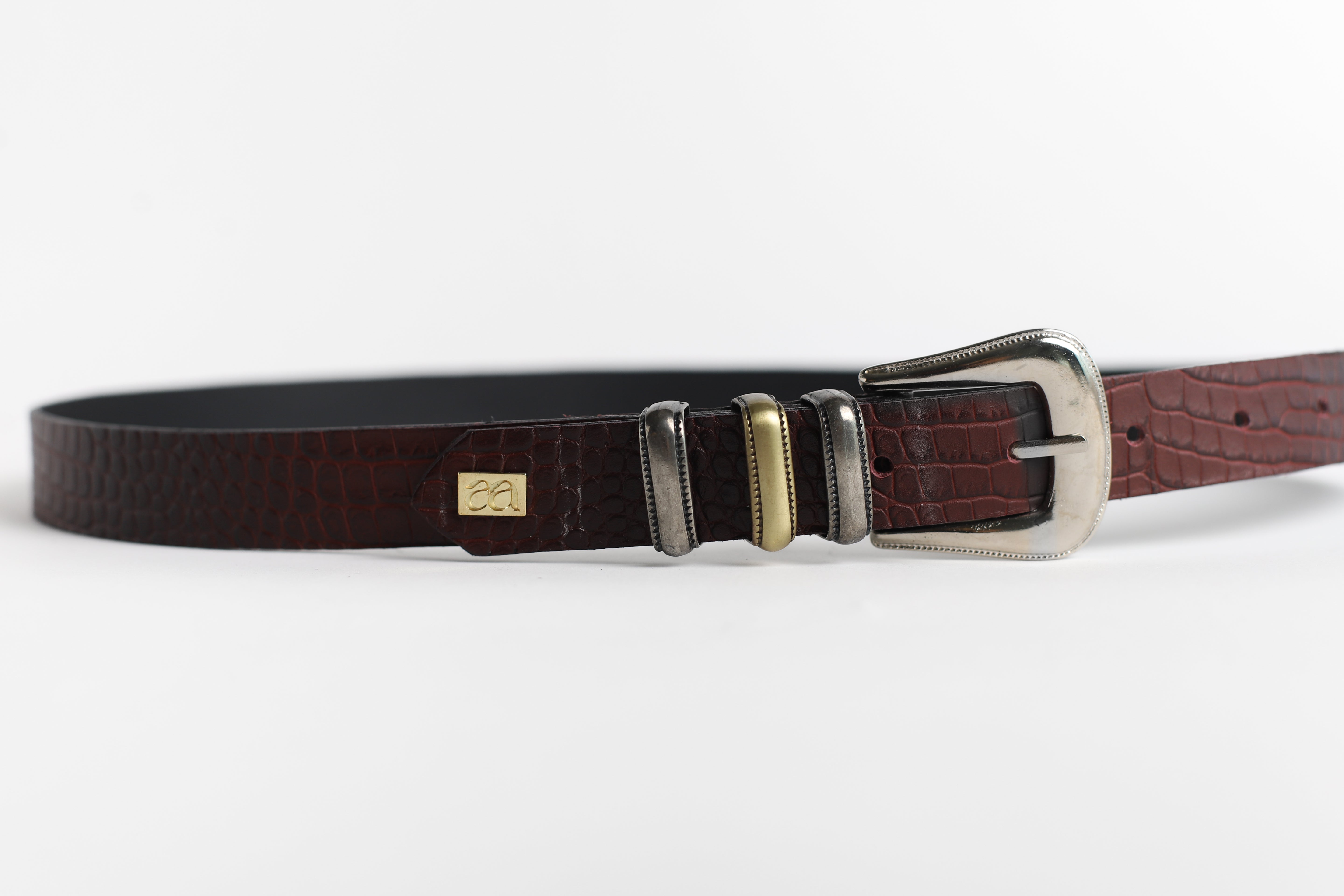 CINTURON CROCO TRIPLE BURDEO