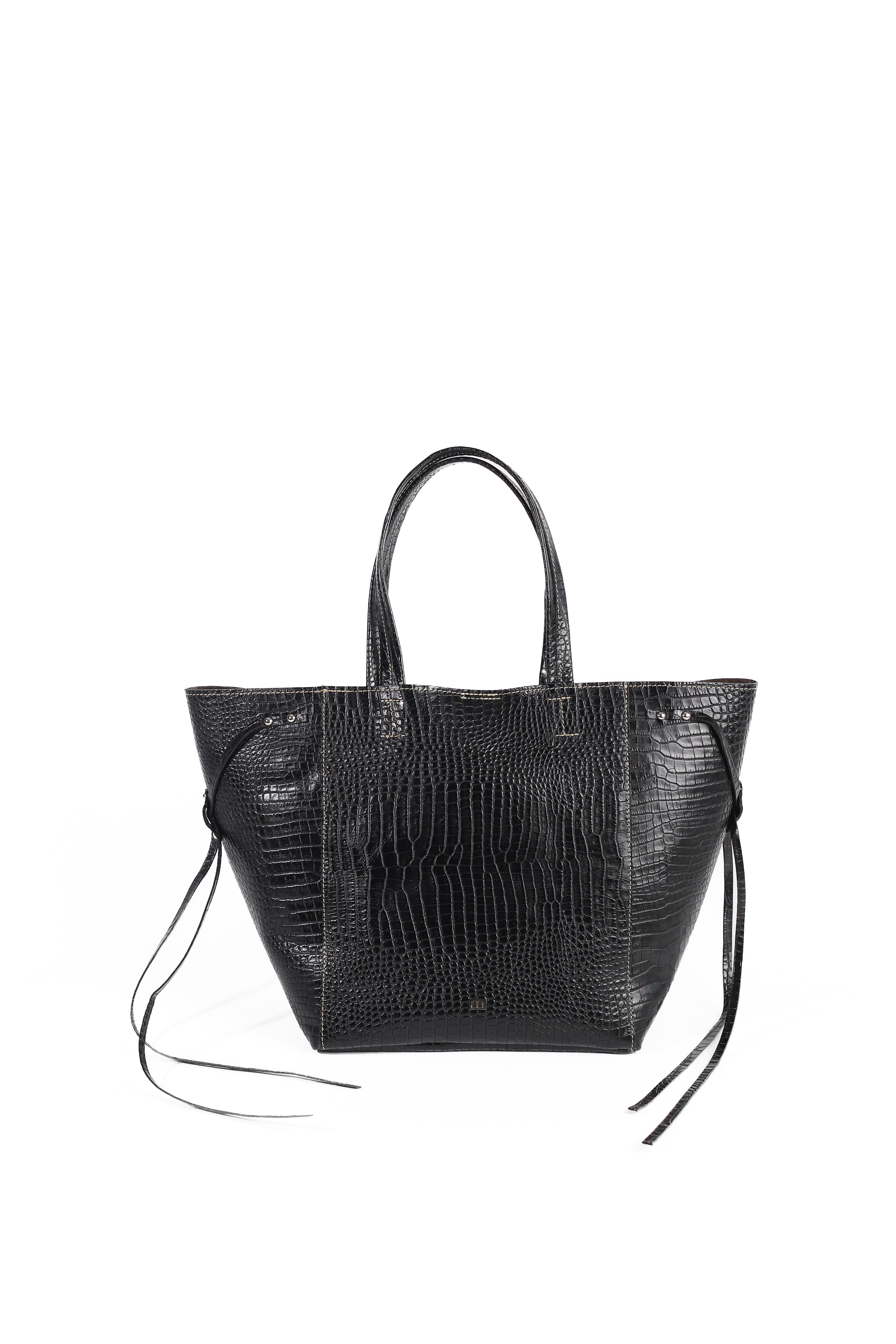 CARTERA CROCO NEGRA