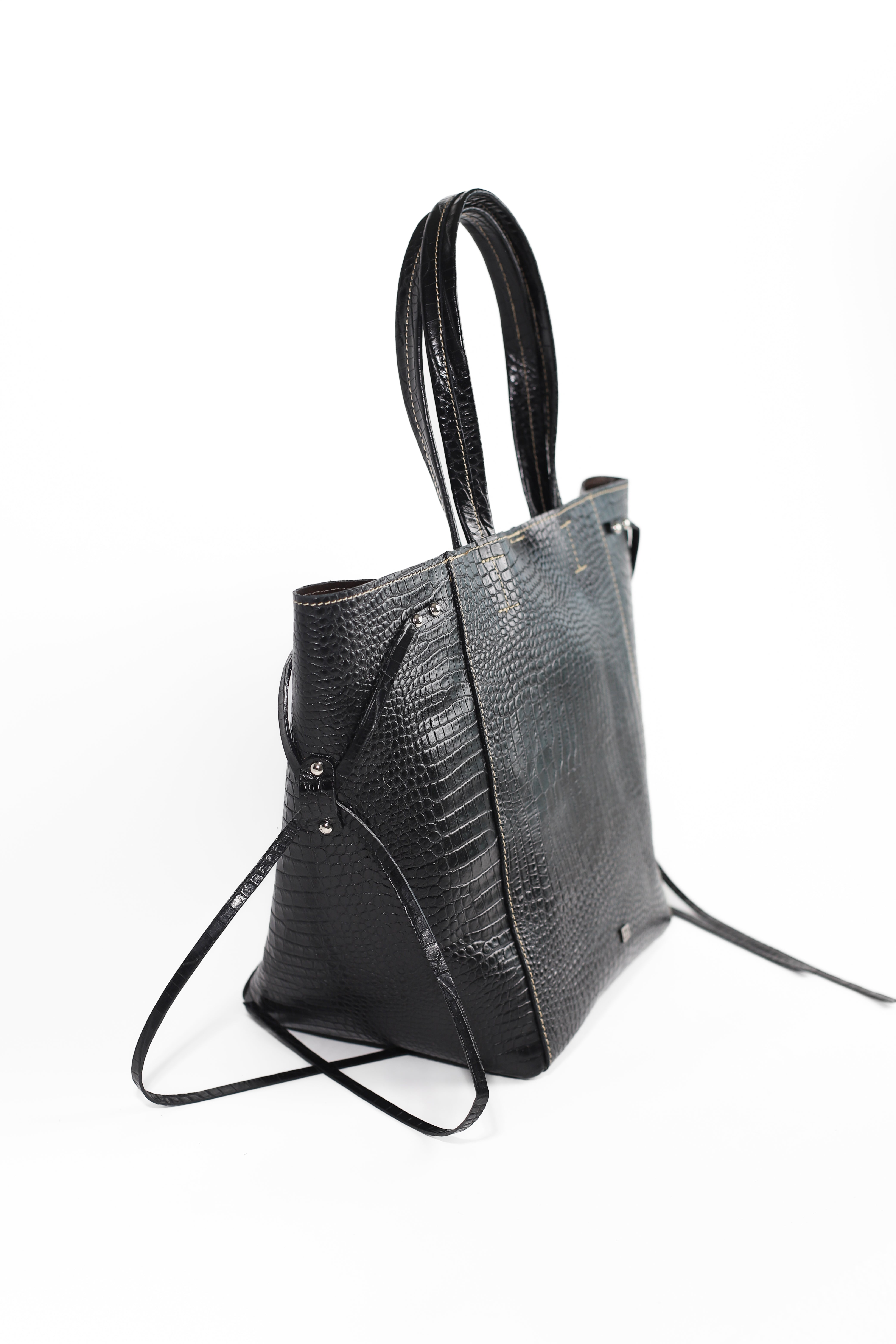 CARTERA CROCO NEGRO - Alba y Adela