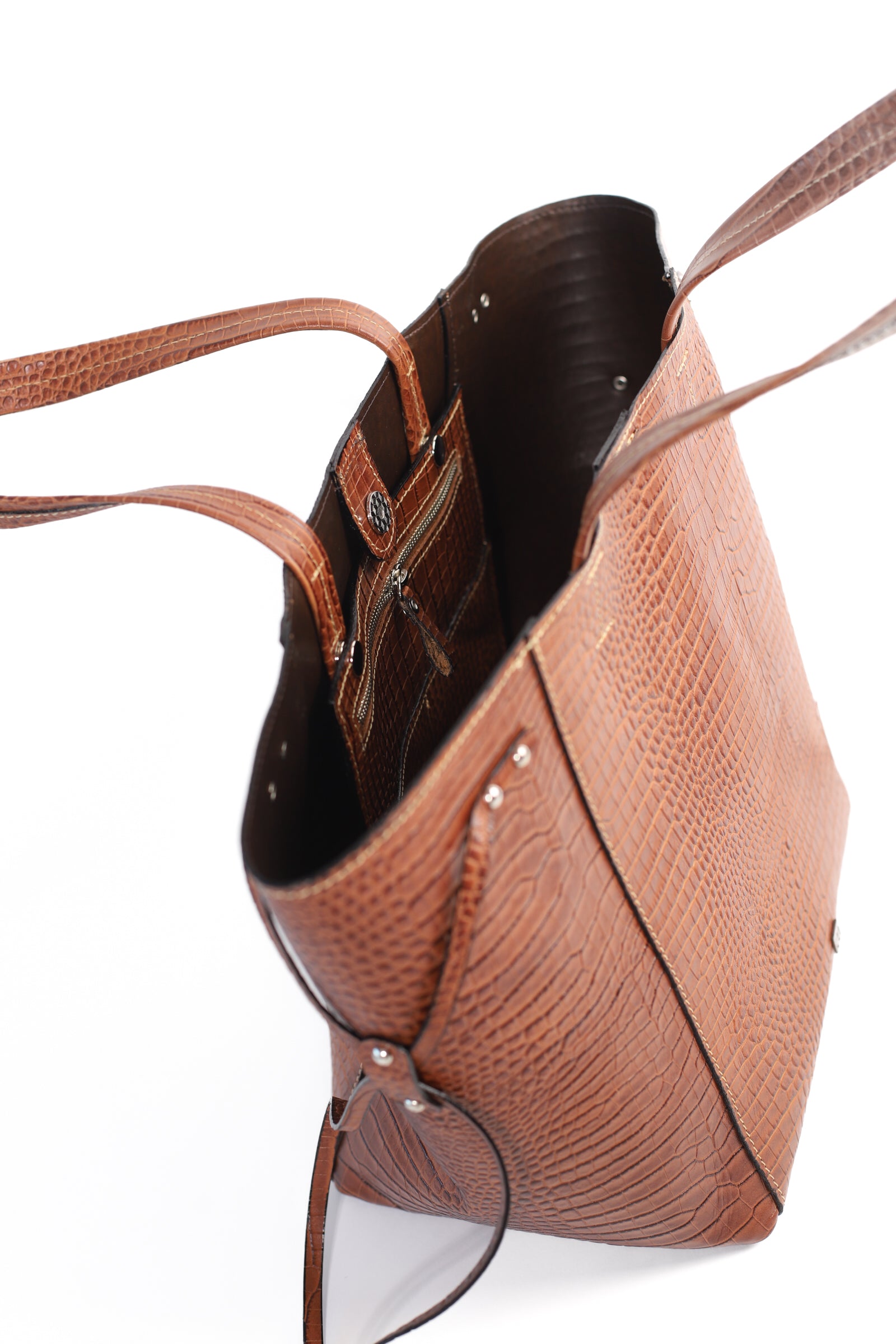 CARTERA CROCO CAFÉ - Alba y Adela