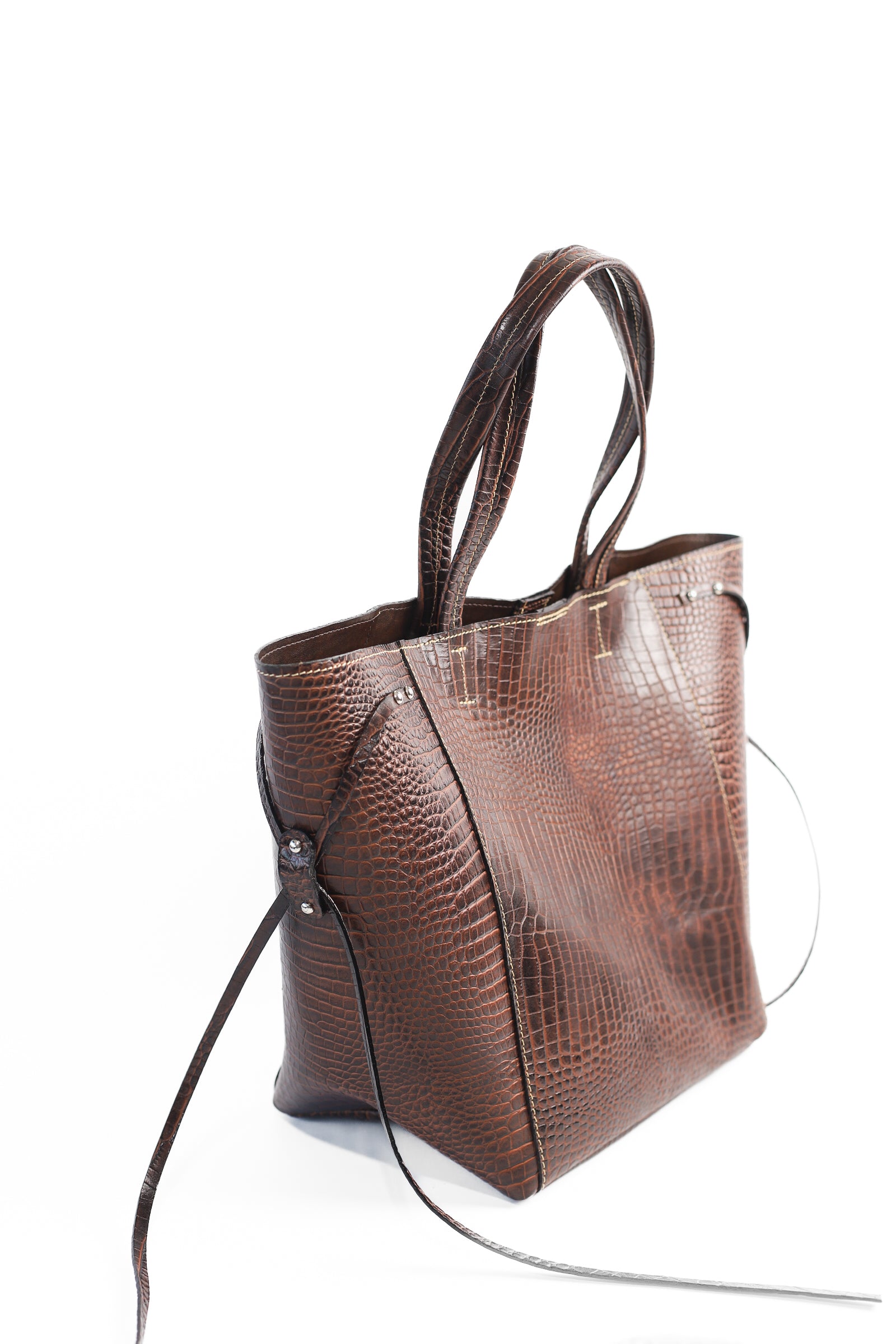 CARTERA CROCO CHOCOLATE - Alba y Adela