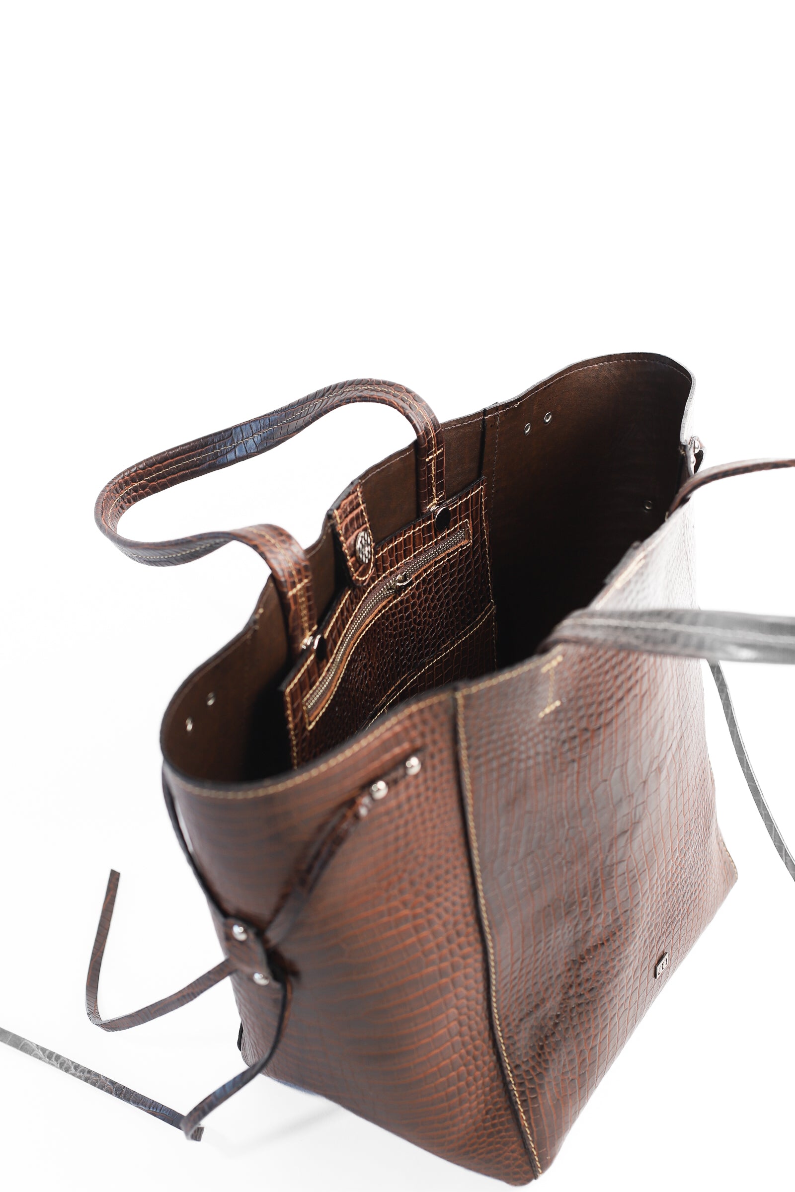 CARTERA CROCO CHOCOLATE - Alba y Adela