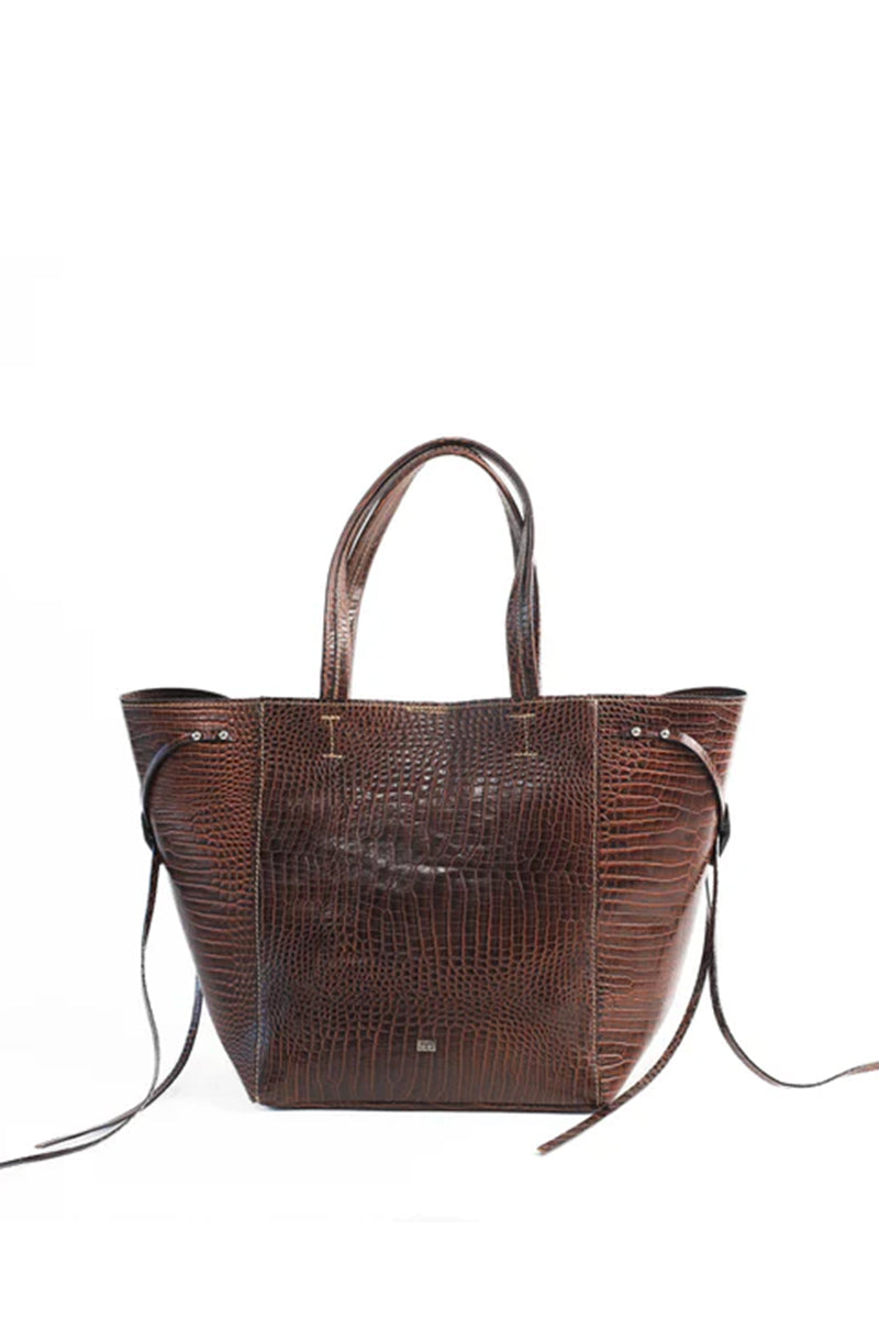 CARTERA CROCO CHOCOLATE - Alba y Adela