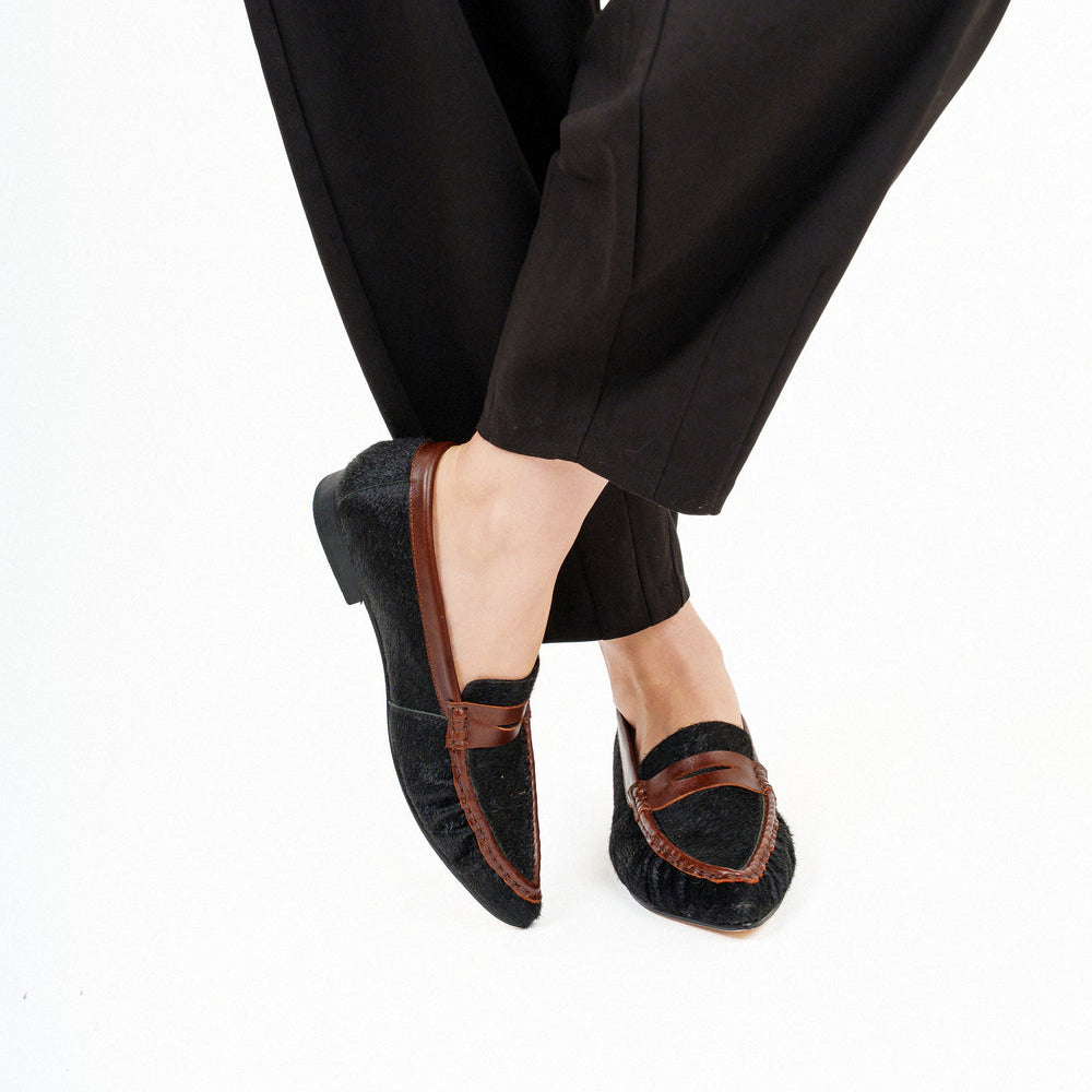 MOCASIN LEDA PELO NEGRO