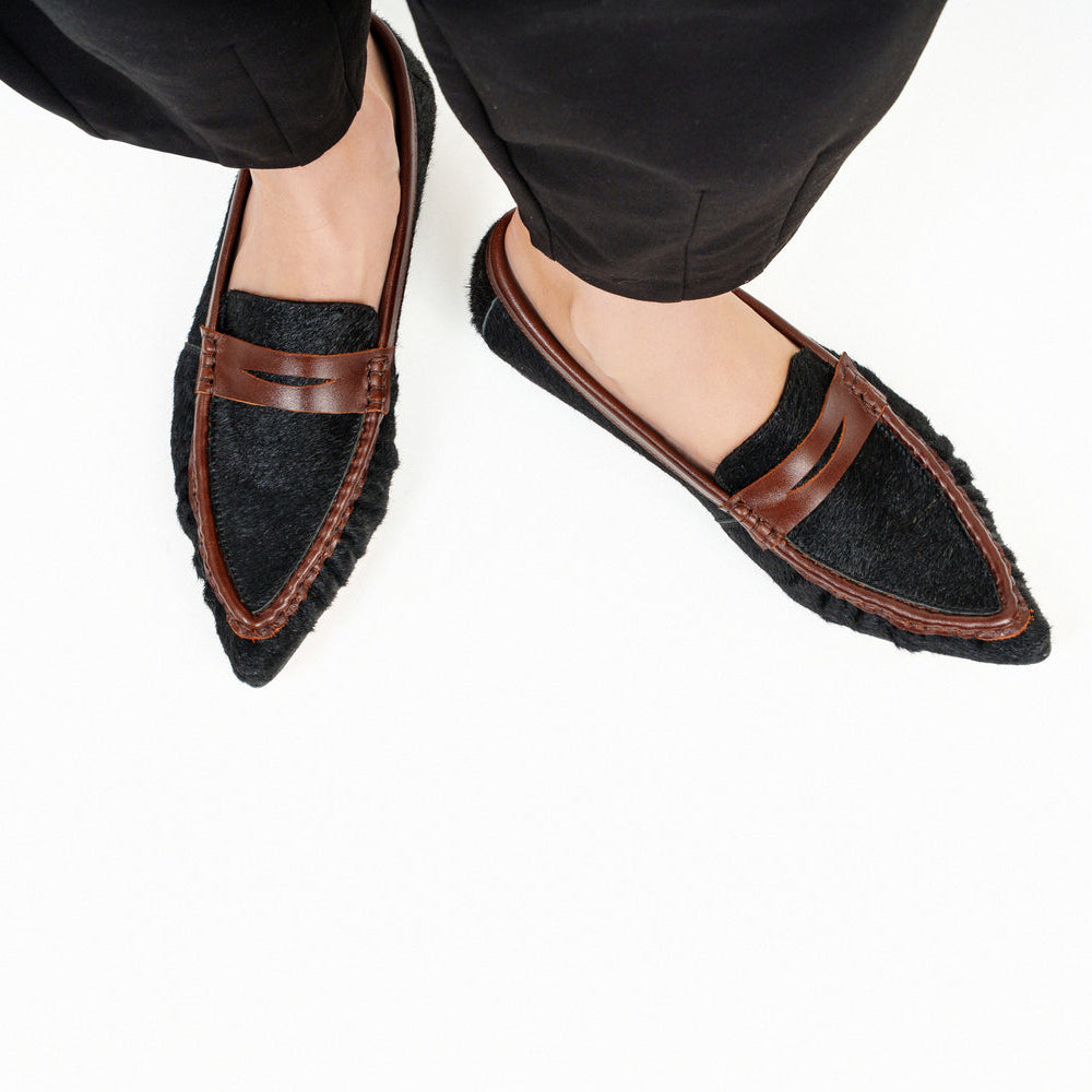 MOCASIN LEDA PELO NEGRO