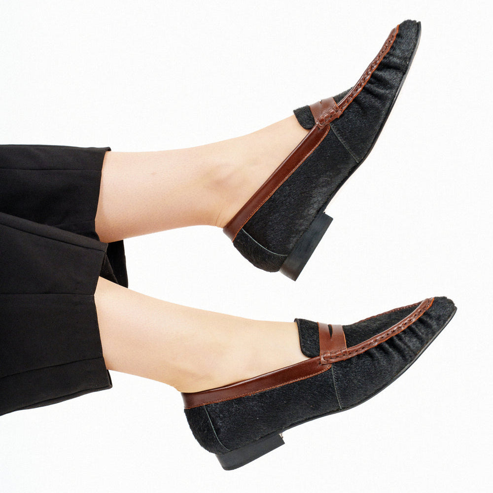 MOCASIN LEDA PELO NEGRO