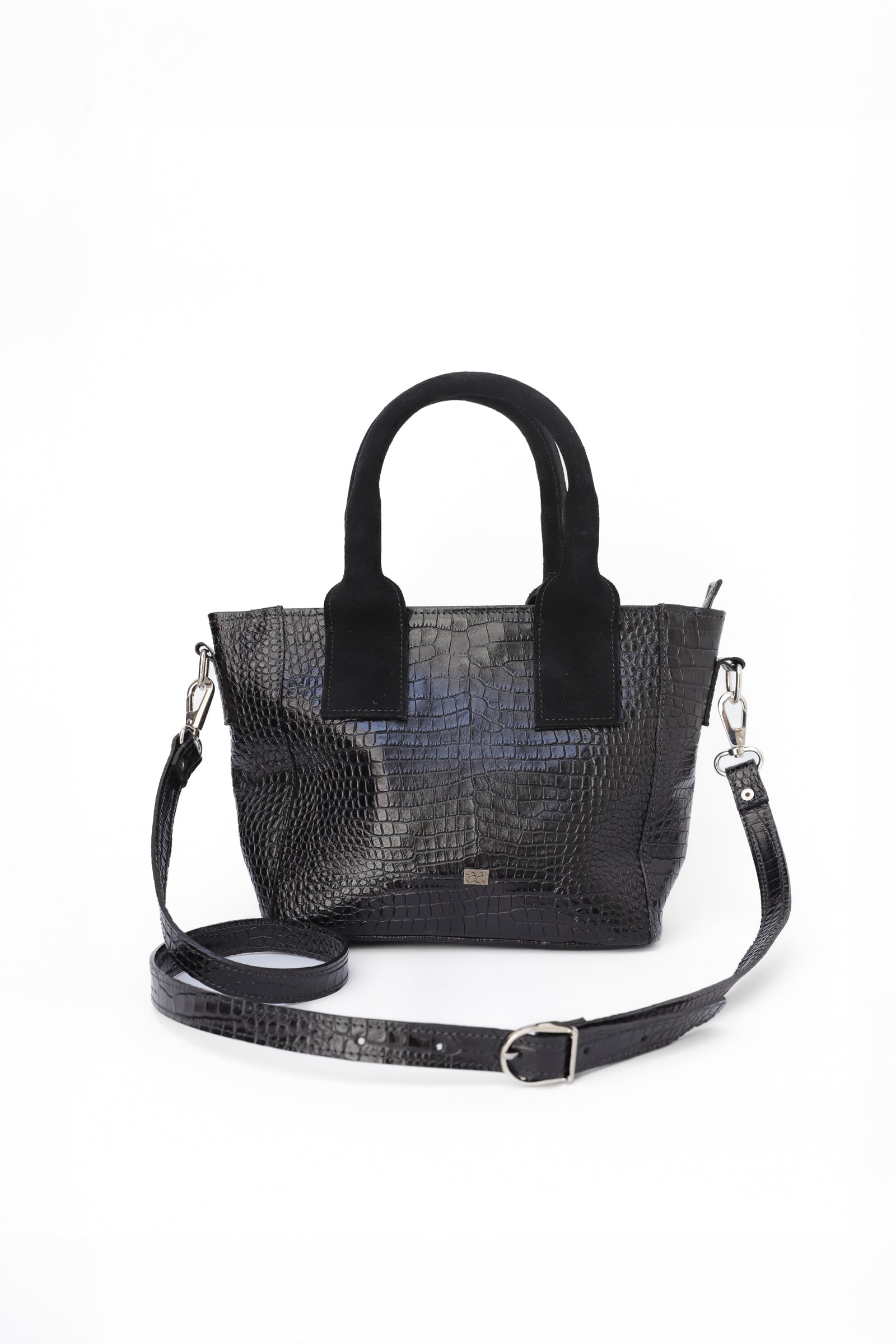 CARTERA CROCO RENO NEGRA - Alba y Adela
